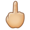 Middle Finger - Medium Light emoji on Samsung